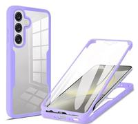 SEAHAI Clear Case for Realme C75 4G / Realme 14X 5G, with Built-in Screen Protector 360° Full Body Rugged Armor Heavy Duty Shockproof Silicone TPU Bumper Trasparent Cover - Purple