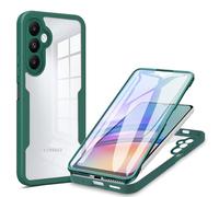 SEAHAI Clear Case for Samsung Galaxy A05S, with Built-in Screen Protector 360° Full Body Rugged Armor Heavy Duty Shockproof Silicone TPU Bumper Trasparent Cover. Green