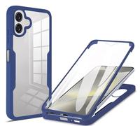 SEAHAI Clear Case for Samsung Galaxy A06 4G/5G, with Built-in Screen Protector 360° Full Body Rugged Armor Heavy Duty Shockproof Silicone TPU Bumper Trasparent Cover. Blue