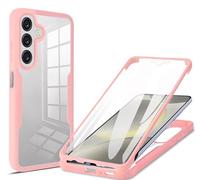 SEAHAI Clear Case for Samsung Galaxy A16 5G/4G, with Built-in Screen Protector 360° Full Body Rugged Armor Heavy Duty Shockproof Silicone TPU Bumper Trasparent Cover. Pink