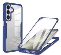SEAHAI Clear Case for Samsung Galaxy A26 5G, with Built-in Screen Protector 360° Full Body Rugged Armor Heavy Duty Shockproof Silicone TPU Bumper Trasparent Cover. Blue