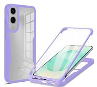 SEAHAI Clear Case for Samsung Galaxy S25 Edge, with Built-in Screen Protector 360° Full Body Rugged Armor Heavy Duty Shockproof Silicone TPU Bumper Trasparent Cover. Purple