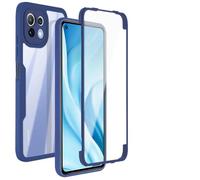 SEAHAI Clear Case for Xiaomi 11 Lite 5G NE/Xiaomi Mi 11 Lite, with Built-in Screen Protector 360° Full Body Rugged Armor Heavy Duty Shockproof Silicone TPU Bumper Trasparent Cover. Blue