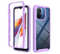 SEAHAI Clear Case for Xiaomi Redmi 12C / Xiaomi Redmi 11A, Military Grade Full Body Rugged Armor Case Cover, Heavy Duty Dropproof Shockproof Case - Light purple