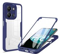 SEAHAI Clear Case for Xiaomi Redmi 15C 5G/4G/POCO C85, with Built-in Screen Protector 360° Full Body Rugged Armor Heavy Duty Shockproof Silicone TPU Bumper Trasparent Cover - Blue