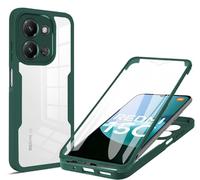 SEAHAI Clear Case for Xiaomi Redmi 15C 5G/4G/POCO C85, with Built-in Screen Protector 360° Full Body Rugged Armor Heavy Duty Shockproof Silicone TPU Bumper Trasparent Cover - Green