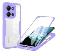 SEAHAI Clear Case for Xiaomi Redmi 15C 5G/4G/POCO C85, with Built-in Screen Protector 360° Full Body Rugged Armor Heavy Duty Shockproof Silicone TPU Bumper Trasparent Cover - Purple