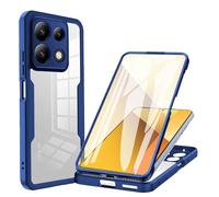 SEAHAI Clear Case for Xiaomi Redmi Note 13 4G, with Built-in Screen Protector 360° Full Body Rugged Armor Heavy Duty Shockproof Silicone TPU Bumper Trasparent Cover. Blue