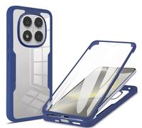 SEAHAI Clear Case for Xiaomi Redmi Note 14 Pro+ Plus 5G, with Built-in Screen Protector 360° Full Body Rugged Armor Heavy Duty Shockproof Silicone TPU Bumper Trasparent Cover. Blue