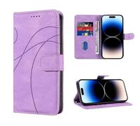 SEAHAI Leather Flip Case for HONOR Magic 7 Pro 5G, Premium PU Wallet Book Folio Shockproof TPU Shell Cover with Kickstand/Credit Card Slots/RFID Blocking/Magnetic Close - Purple