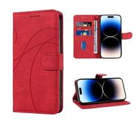 SEAHAI Leather Flip Case for HONOR X7c / HONOR 200 Smart 5G, Premium PU Wallet Book Folio Shockproof TPU Shell Cover with Kickstand/Credit Card Slots/RFID Blocking/Magnetic Close - Red