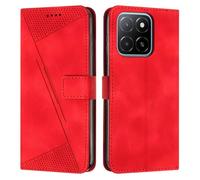 SEAHAI Leather Flip Case for HONOR X7c / HONOR 200 Smart 5G, Premium PU Wallet Stand Folio Shockproof TPU Shell Cover with Kickstand/Card Holder/RFID Blocking/Magnetic Close - Red