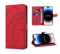 SEAHAI Leather Flip Case for OPPO Find X9 5G, Premium PU Wallet Book Folio Shockproof TPU Shell Cover with Kickstand/Credit Card Slots/RFID Blocking/Magnetic Close - Red