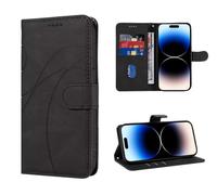 SEAHAI Leather Flip Case for Realme C63/Realme C61/Realme Note 60/Realme Note 60X, PU Wallet Book Folio Shockproof TPU Shell Cover with Kickstand/Credit Card Slots/RFID Blocking/Magnetic Close - Black