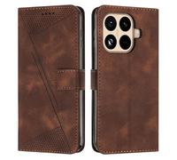 SEAHAI Leather Flip Case for Xiaomi 15T Pro 5G, Premium PU Wallet Stand Folio Shockproof TPU Shell Cover with Kickstand/Card Holder/RFID Blocking/Magnetic Close - Brown