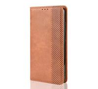 SEAHAI Leather Folio Case for Samsung Galaxy Xcover 7, Premium PU Wallet Cover with Credit Card Pocket/Cash Slots/Support Kickstand, Flip Magnetic Automatic Adsorption Shell - Brown