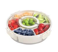 Seahelms Divided Serving Tray with Lid and Handle 6 Compartment Snack Box Container Removable Veggie Tray for Veggies, Snack, Fruit, Nuts, Candy
