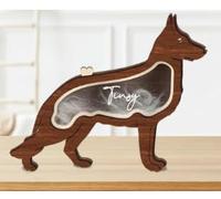 Seahelms Pet Hair Keepsake Box Wooden Pet Fur Memorial Box for Cat, Cat Shape Standable Tabletop Decor Pet Cat Memorial Gifts for Pet Lover Family Friend Storing Hair Teeth Ashes, Cat (Short Hair)