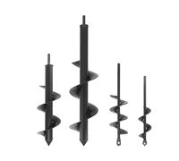 Seahelms Post Hole Digger 4x22,5x22,8x30,9x40cm Garden Auger Drill Bit with Hex Drive Bulb Planter Auger Post Hole Digger Fence Post Auger for Planting Bulbs Seedlings - 4 Piece