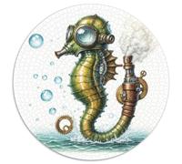 Seahorse 1000 Piece Animal Round for Adults Kids Challenge Family Game Stress Reliever Creative 1000pcs (67.5x67.5cm)