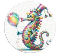 Seahorse 1000 Piece Animal Round Puzzle for Adults Kids Challenge Family Game Stress Reliever Colorful 1000pcs (67.5x67.5cm)