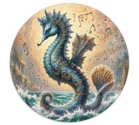 Seahorse 1000 Piece Animal Round Puzzle for Adults Kids Challenge Family Game Stress Reliever Creative 1000pcs (67.5x67.5cm)