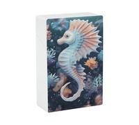 Seahorse and Starfish Cigarette Case 85mm King Size, Crushproof Plastic Cigarette Box Holder for Men Women Cigar Protective Cover Waterproof Cigarettes Holder 20 Capacity