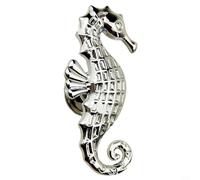 Seahorse Animal Series Zinc Alloy Cabinet Handle Pull Marine Style Decorative Hardware for Kitchen Bathroom Drawer Furniture Available in Gold Silver(Silver)