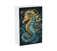 Seahorse Blue Pattern Cigarette Case Anti-Squeezing Waterproof Cigarette Packing Box with Lightweight Pocket Cigarette Storage Case for Men Women Gifts