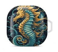 Seahorse Blue Pattern Headphone Protective Case, Earphone Case For Galaxy Buds Live, Galaxy Buds Pro, Galaxy Buds2, Galaxy Buds 2 Rro Series Headphones