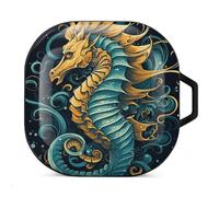 Seahorse Blue Pattern Headphone Protective Case, Earphone Case For Galaxy Buds Live, Galaxy Buds Pro, Galaxy Buds2, Galaxy Buds 2 Rro Series Headphones