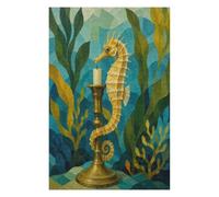 Seahorse Candle Holder Jigsaw Puzzle 1000 Pieces in Wood, Mind Game