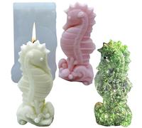 Seahorse Candle Molds Set, Ocean-Themed Silicone - Hippocampus Wax Candles, Soap & Resin Casting Crafts