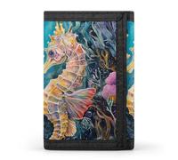 Seahorse Coral Sea Plants Trifold Wallet for Men Credit Card Holder Wallets
