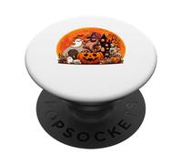 Seahorse Cosplay Witch Inside Carved Pumpkins Halloween Moon PopSockets Adhesive PopGrip