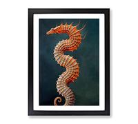 Seahorse Dragon Framed Print | A2 Black Framed Wall Art | Ready to Hang | Modern Animal Picture | Living Room Bedroom Lounge Office
