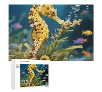 Seahorse Feeding Jigsaw Puzzle 1000 PCS Challenging Fun Puzzles Wooden Jigsaw Puzzles for Adults Families