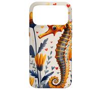 Seahorse Flowers With Hearts Around Boho Style Graphic Case for iPhone 17 Pro Max