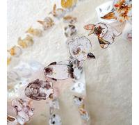 Seahorse Forest Vol6 A34 Cute Rabbit Ji,Pre-Cut Kawaii Thin Clear PET Washi Tape Stickers,Original Design,for Journaling,Scrapbooking,Planner,Scrapbook Supplies,Scrapbook Stickers (Clear PET)