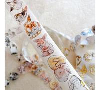 Seahorse Forest Vol6 A34 Cute Rabbit Ji,Pre-Cut Kawaii Thin Matte PET Washi Tape Stickers,Original Design,for Journaling,Scrapbooking,Planner,Scrapbook Supplies,Scrapbook Stickers (Washi Paper)