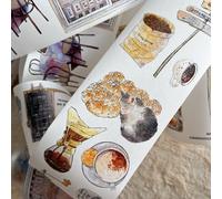 SeaHorse Forest Vol9 A50 Coffee Time,Pre-Cut Washi Paper PET Tape Stickers,Original Design,for Journaling,Scrapbooking,Planner,Scrapbook Supplies, Bullet Journal