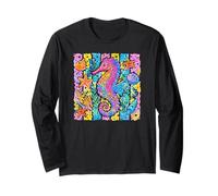Seahorse Marine Animal Tropical Beach Vibes Summer Time Long Sleeve T-Shirt