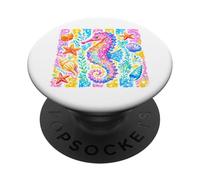 Seahorse Marine Animal Tropical Beach Vibes Summer Time PopSockets Adhesive PopGrip