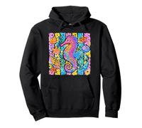 Seahorse Marine Animal Tropical Beach Vibes Summer Time Pullover Hoodie