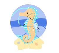 Seahorse Mini Wooden Puzzles - My First Puzzles, Jigsaw Puzzle Games with Sea life Animal - Educational Toys For 1 Year Old + Toddler, Montessori Early Development & Activity Toys by Orange Tree Toys
