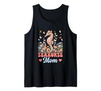 Seahorse Mom Leopard Bow Tie Colorful Flowers Mother's Day Tank Top