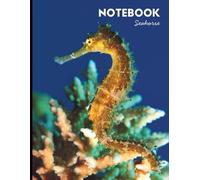 Seahorse Notebook for school, college or work: 8.5 x 11 inch, 200 pages wide ruled, glossy cover