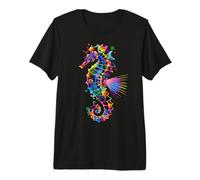 Seahorse Rainbow Colors Pop Art Aquarist Ocean Seahorses Premium T-Shirt