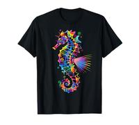 Seahorse Rainbow Colors Pop Art Aquarist Ocean Seahorses T-Shirt