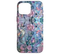 Seahorse Stained Glass Effect Art Sea Horse Stain Glass Case for iPhone 16 Pro Max